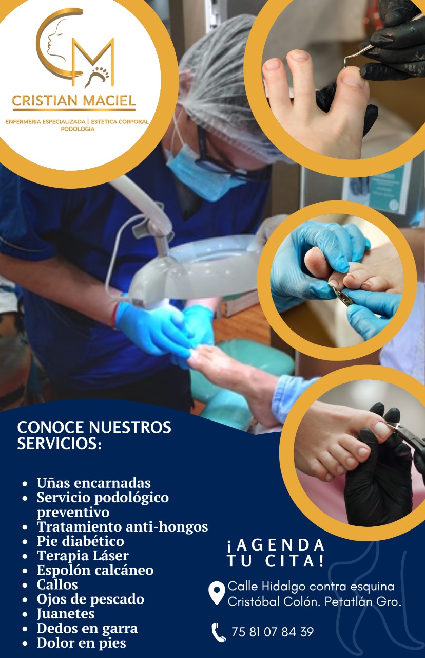 Información de los servicios de podología de Cristian Maciel